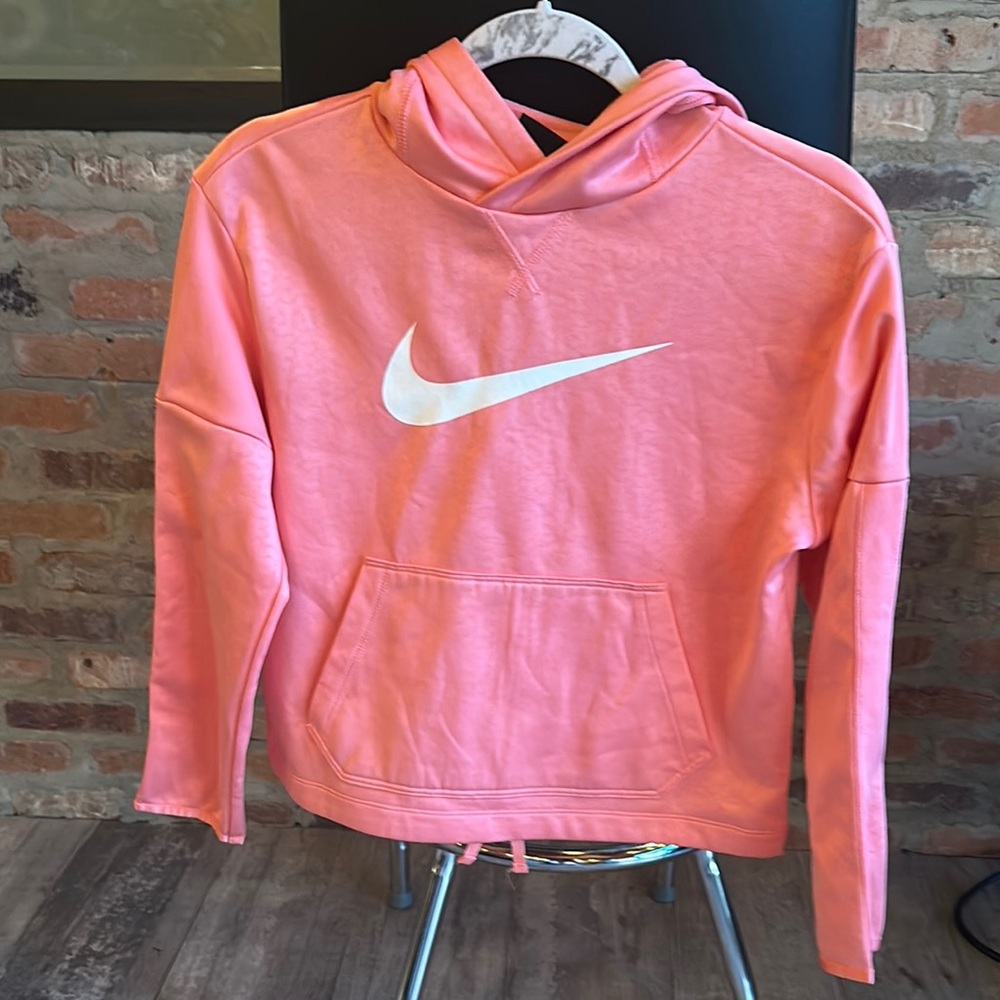Nike Pink Dri-FIT Hoodie with White Logo